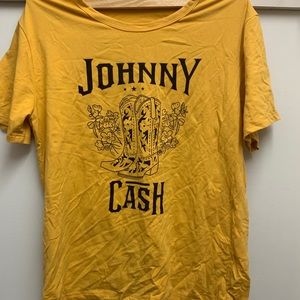 Yellow Johnny Cash Boot Tee